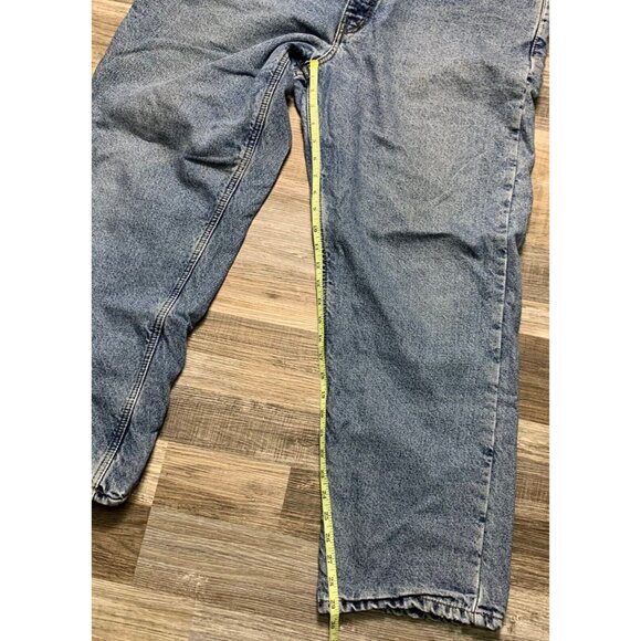 Full Blue Mens Jeans 40x30 Relaxed Fit Flannel Lined 100% Cotton Denim Straight - Picture 12 of 15